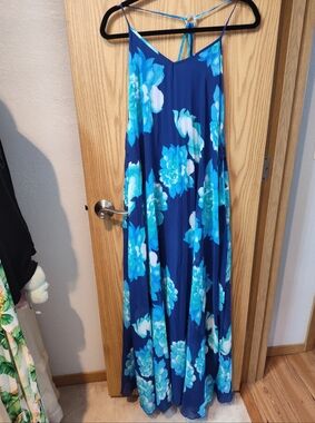 Blue Floral Maxi Dress